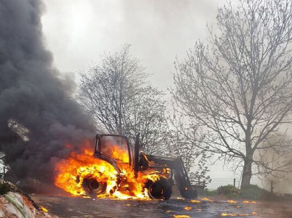 The tractor fire. Picture: Clun Fire 