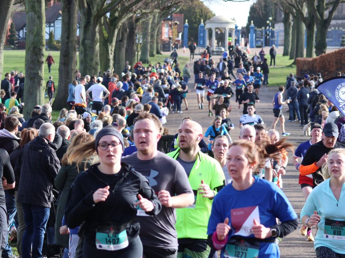 Runners taking part in the Shrewsbury 10k