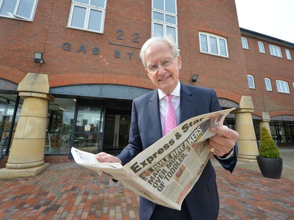Bob Warman with a copy of the Express & Star at ITV Central, Birmingham