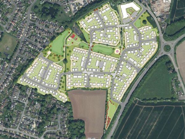 The site where 300 plus homes are being built on the edge of Newport  