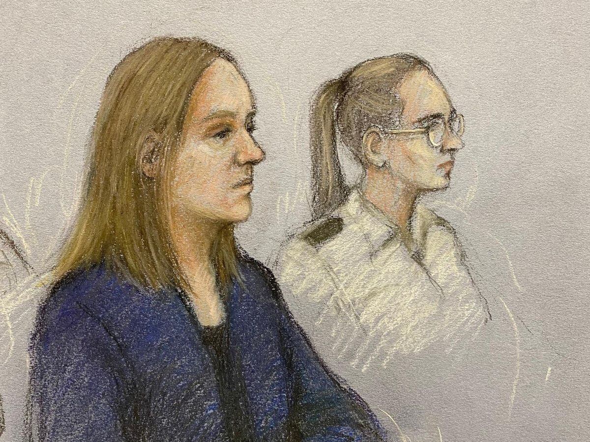 Court artist sketch of Lucy Letby