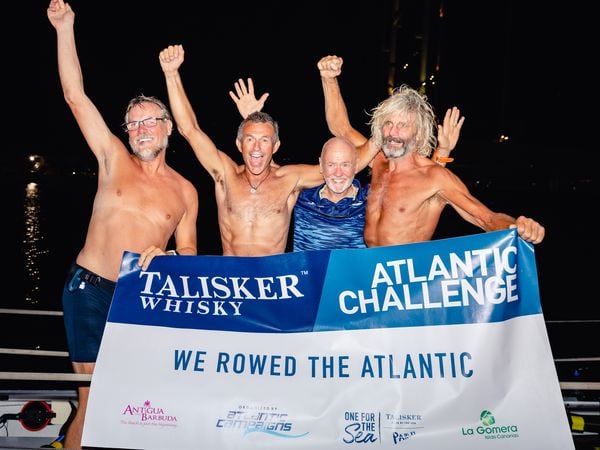 The Wrekin Rowers completed their Atlantic challenge in 40 days, 12 hours, and 33 minutes. Photo: Penny Bird for Atlantic Campaigns