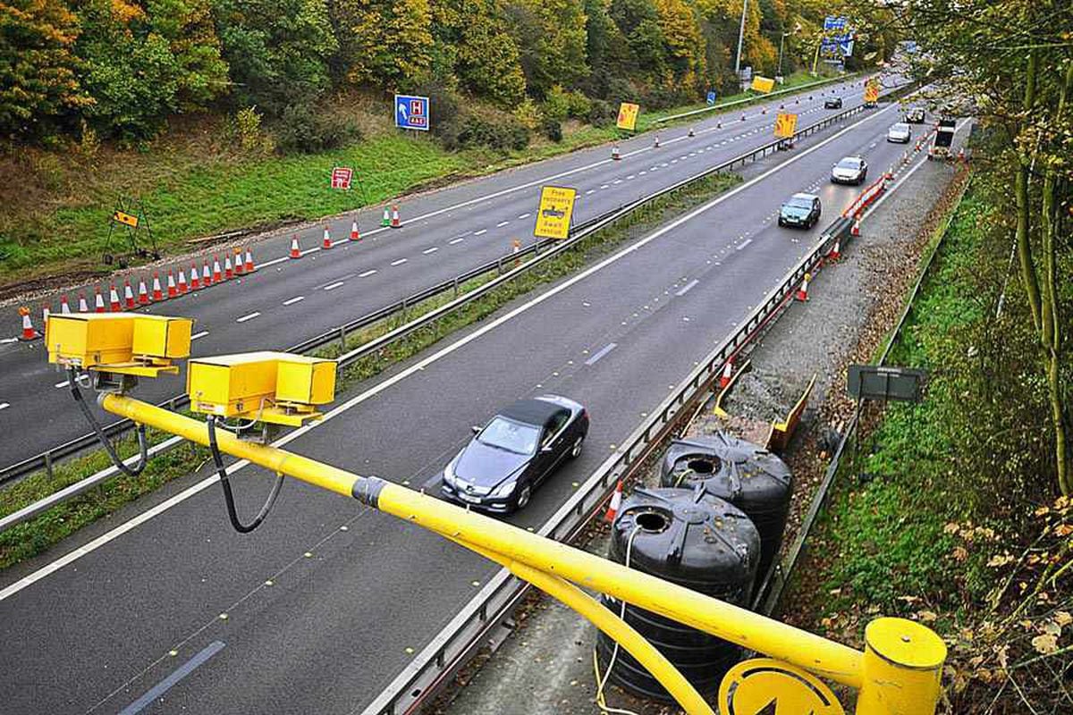 Average speed cameras on the M54 in Shropshire
