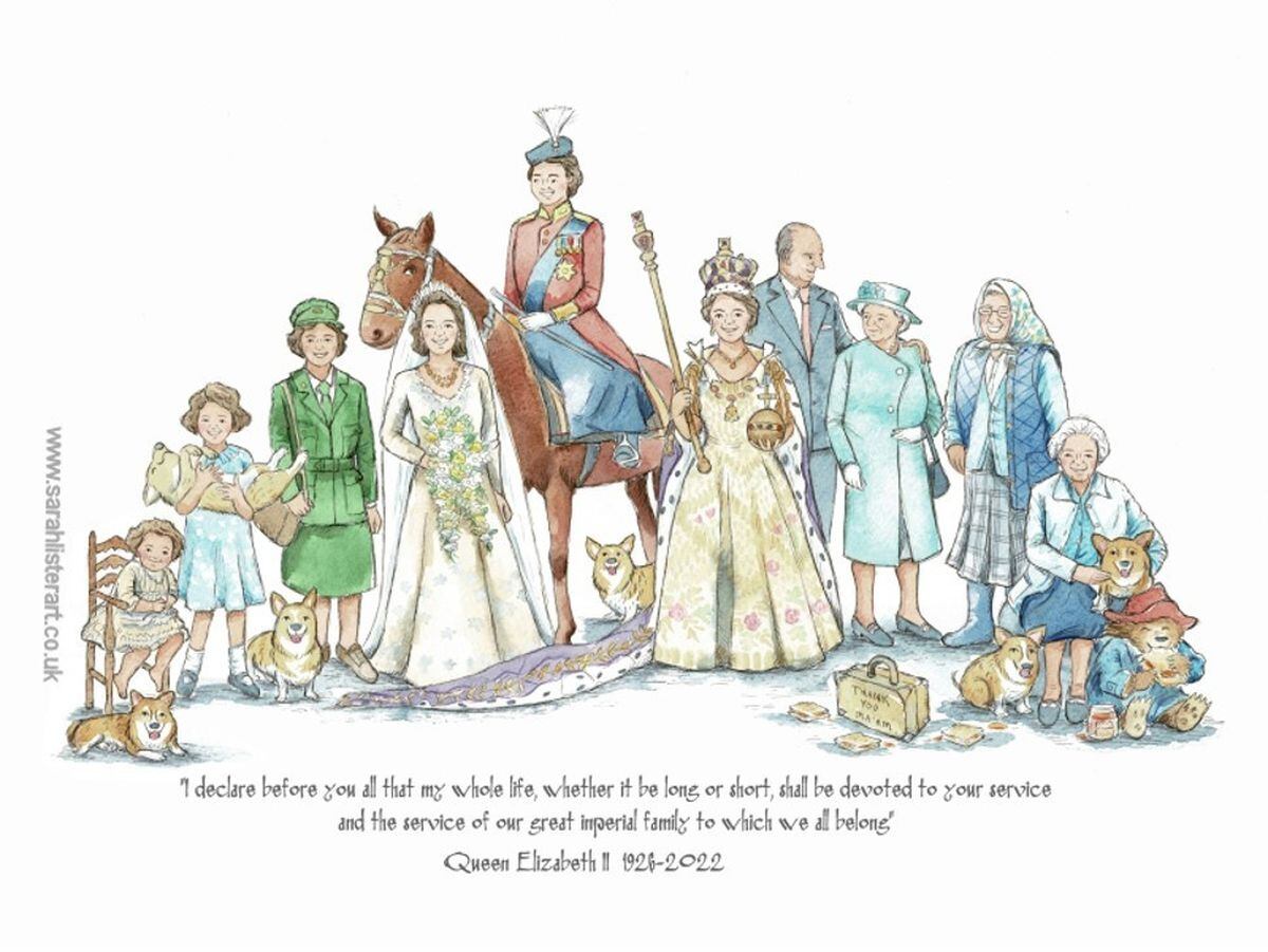 The Royal Family as illustrated by Sarah Lister from Shrewsbury