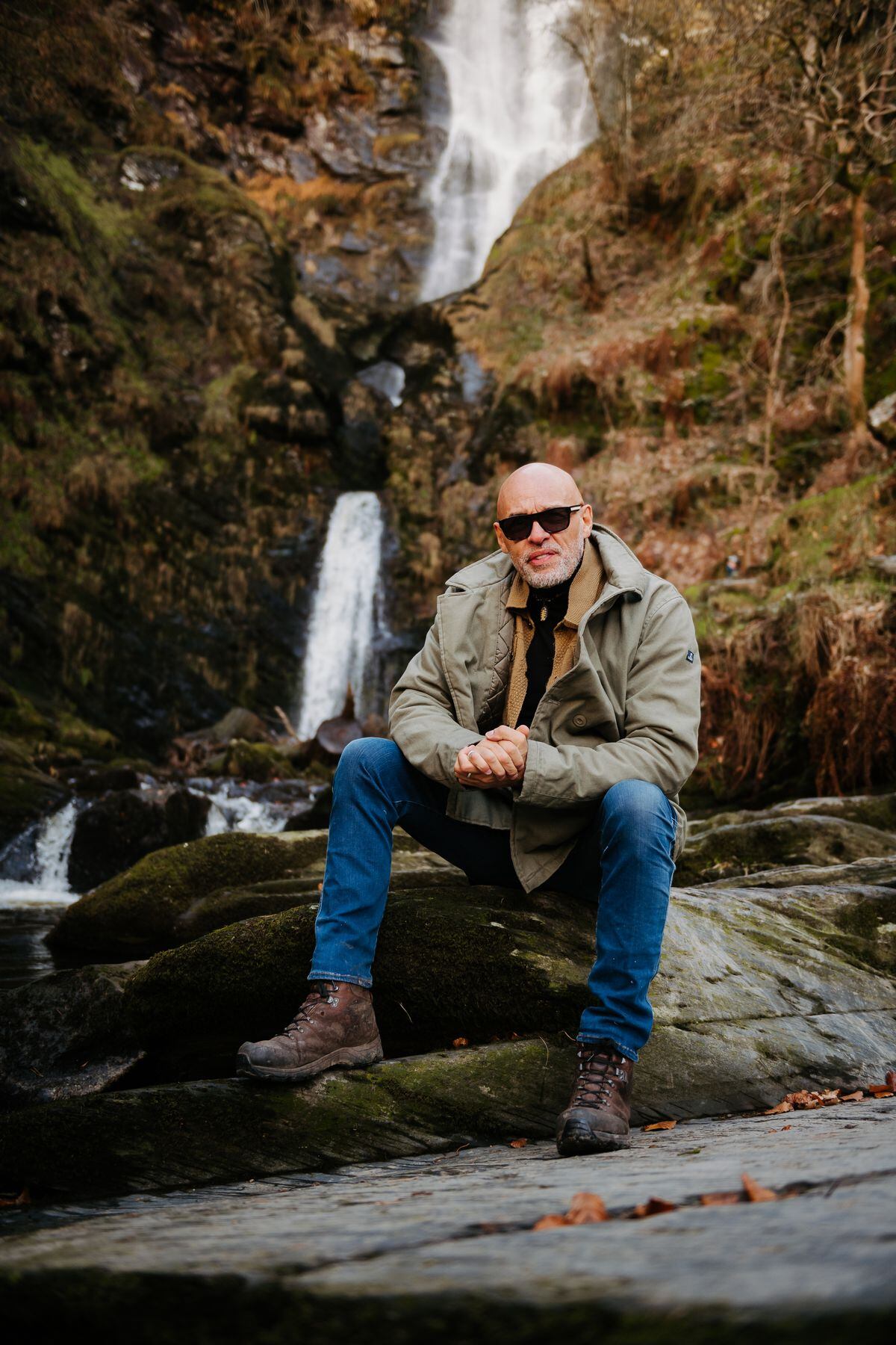  Garry Christian, lead singer of The Christians, at Pistyll Rhaeadr Waterfall..