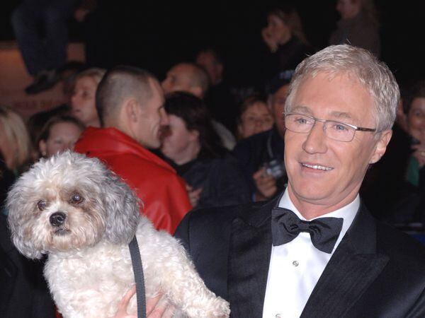 Paul OâGrady and his dog Buster arriving for the National Television Awards