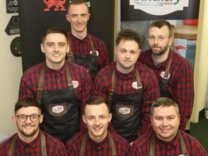  The Craft Butchery Team Wales, back row from left Ben Roberts and Dan Raftery, (middle row) Matthew Edwards and Craig Holly, (front row) Tom Jones, Peter Rushforth and Liam Lewis