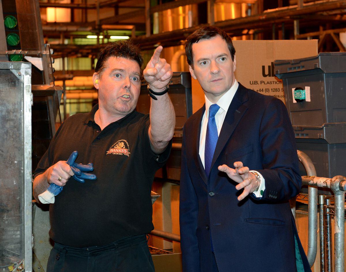 Chancellor George Osborne visiting Marston's in 2014