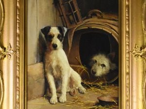  The painting by Samuel Fulton of a Jack Russel and West Highland Terriers in a kennel sold for £6,500.