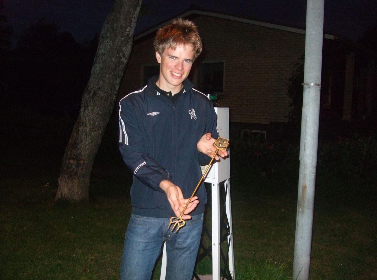 Robert Vickström with the fork in 2007