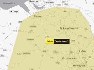 The storm warning covers the whole of Shropshire. Image: Met Office
