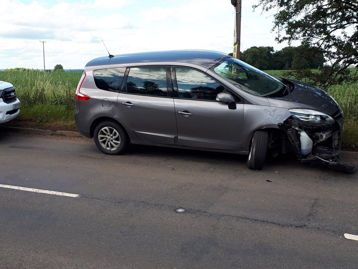 An image of the earlier crash posted by police on Twitter.