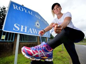 Army Vet and RAF Reservist Lindsey Smith is running around the base, an equivelant distance of Lands End to John O Groats, to raise money for the NHS