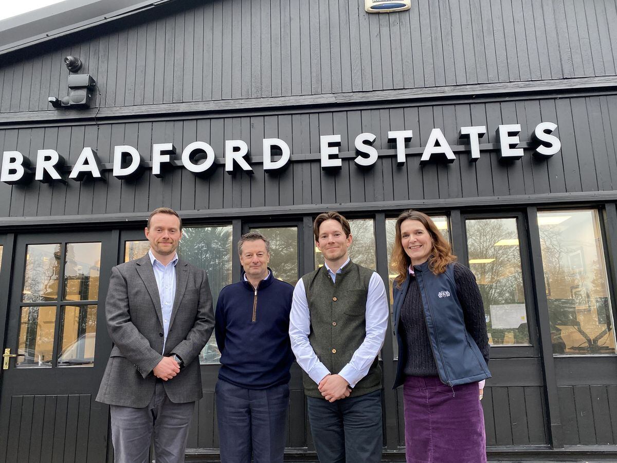 From left: Bradford Estates Rural Director Steve Farrow, Asset Mgmt Director Andrew Barrett, MD Alexander Newport and Residential Manager Clare Amey 
