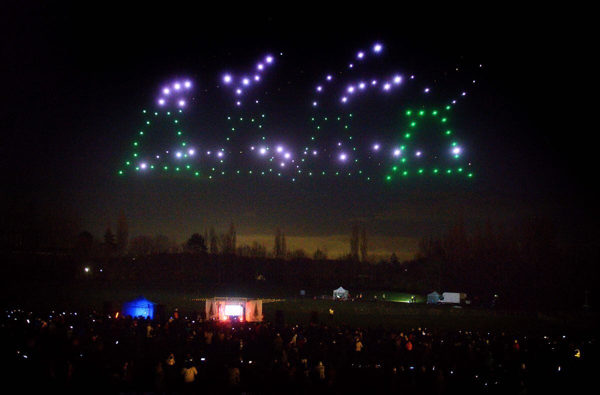 The 'We Are Telford' drones display