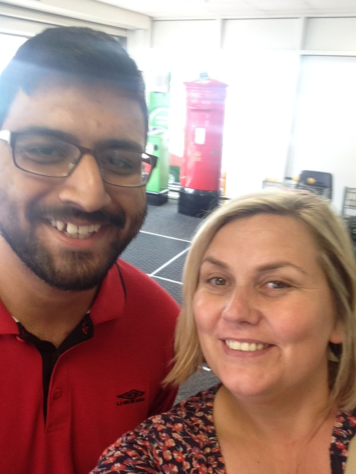Lisa Potts when she bumped into Ahmed Malik in the supermarket, 20 years after she saved his life