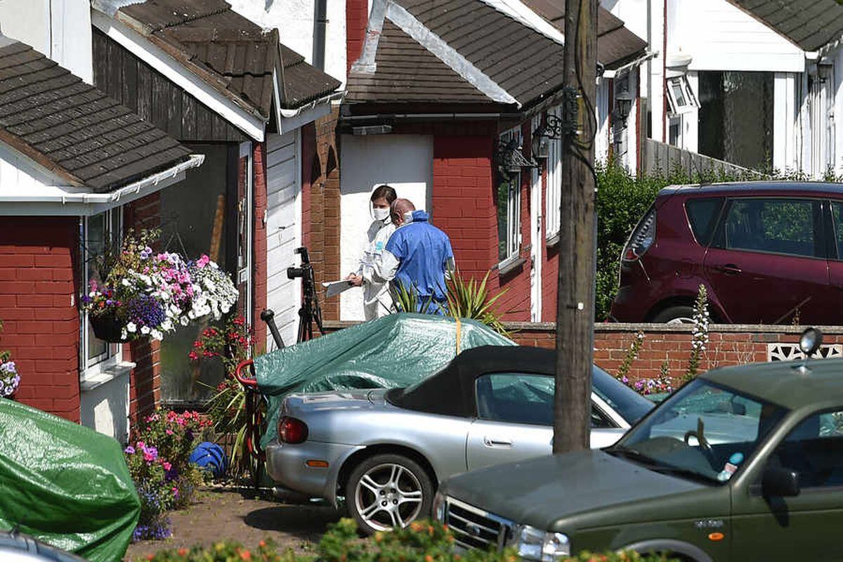 Forensic officers at an address in Meadow Close where former Aston Villa footballer Dalian Atkinson died