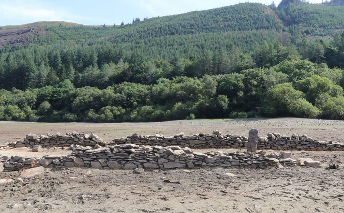 All that's left of old Llanwddyn, visible in 2022 thanks to Lake Vyrnwy's low water levels. Picture courtesy: Phil Blagg Photography