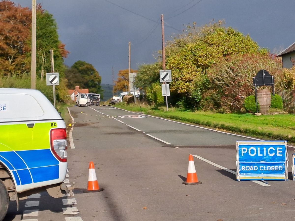 Road closed and investigation launched following 'serious' two-van crash in south Shropshire 