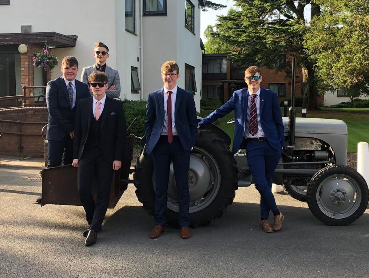Ready for their prom are Nathan Hester (back), and front from left Matty Lohan, Sam Matthews, Hew Barker and Lewis Gutteridge