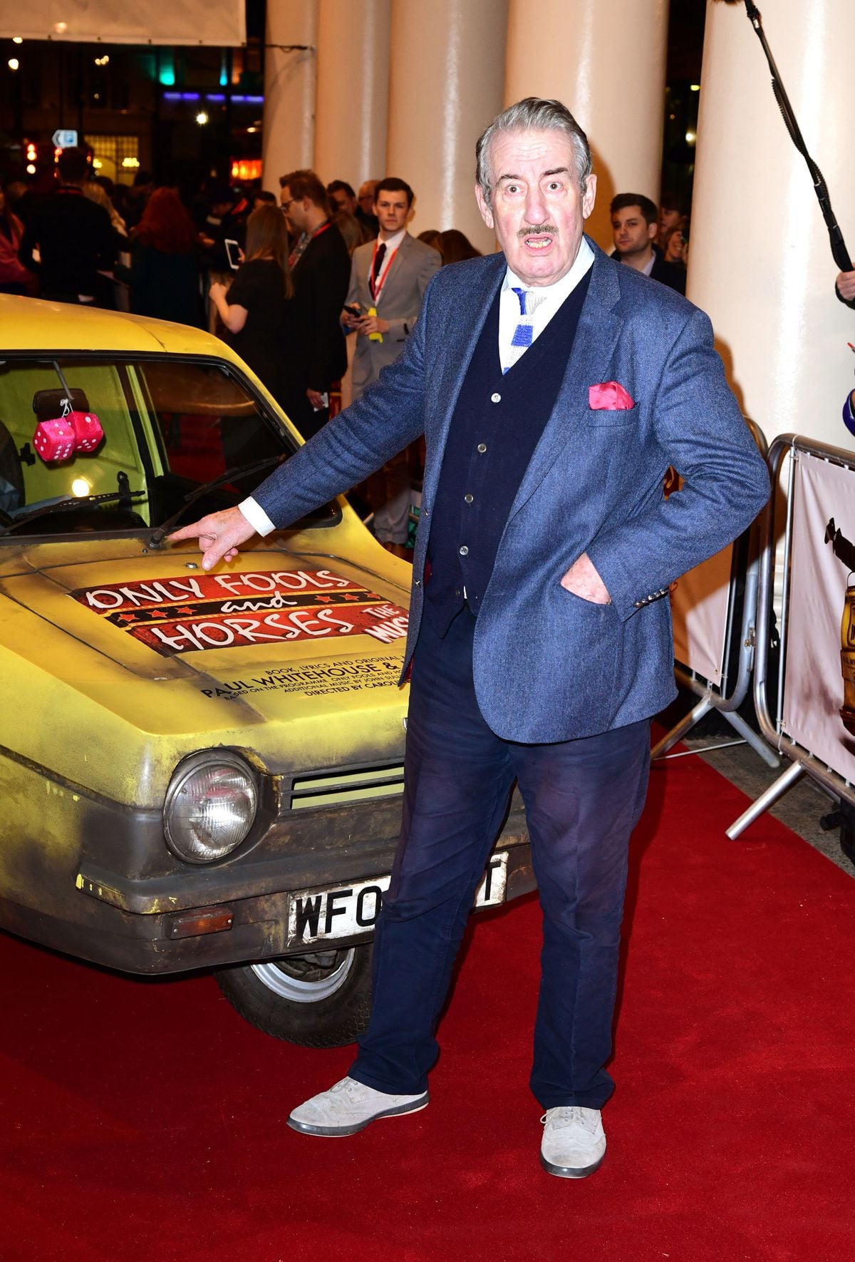Undated Handout Photo of John Challis at the opening of the Only Fools and Horses The Musical show in London in 2019.  See PA Feature WELLBEING John Challis. Picture credit should read: Ian West/PA. WARNING: This picture must only be used to accompany PA Feature. WELLBEING John Challis.