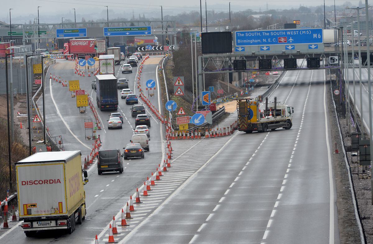 Junction 10 of the M6 is closed following a lorry crash