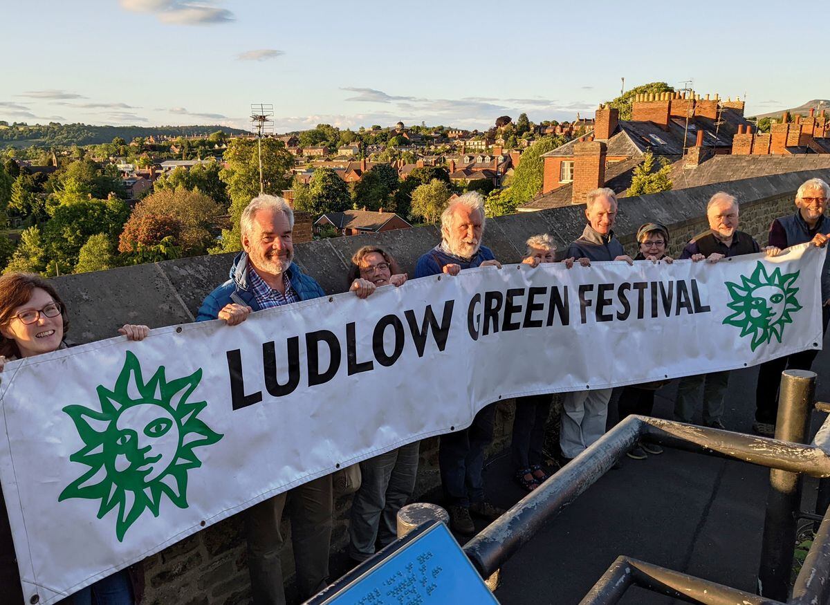 Ludlow Green Festival from left to right (Volunteer Organisers): Helen Antill, Ian Urry, Megan Blackmore, Chris Deaves, Diane Lyle, John Daniels, Kim Holroyd, Richard Ellis and Robin Pote.