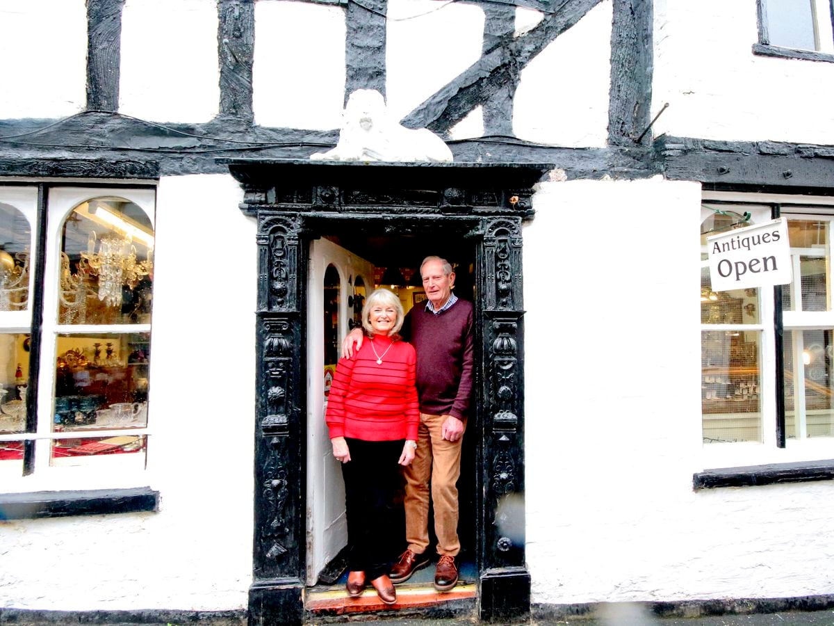 Peter and Lynne Davies are closing White Lion Antiques in Ellesmere after more than half a century. Picture: David Atkinson 