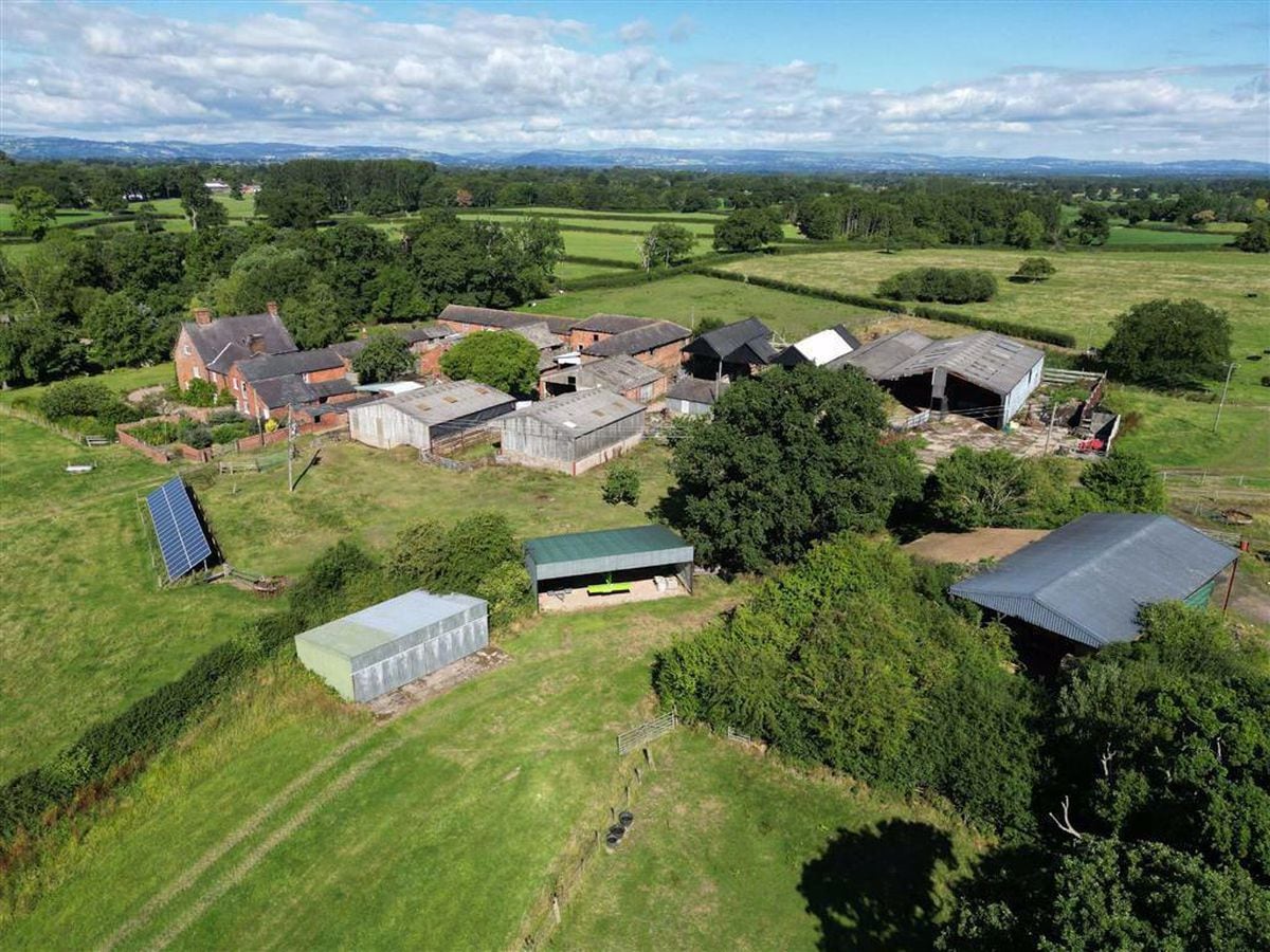 The hangar is visible in the foreground of this photo. Photo: Halls Estate Agents