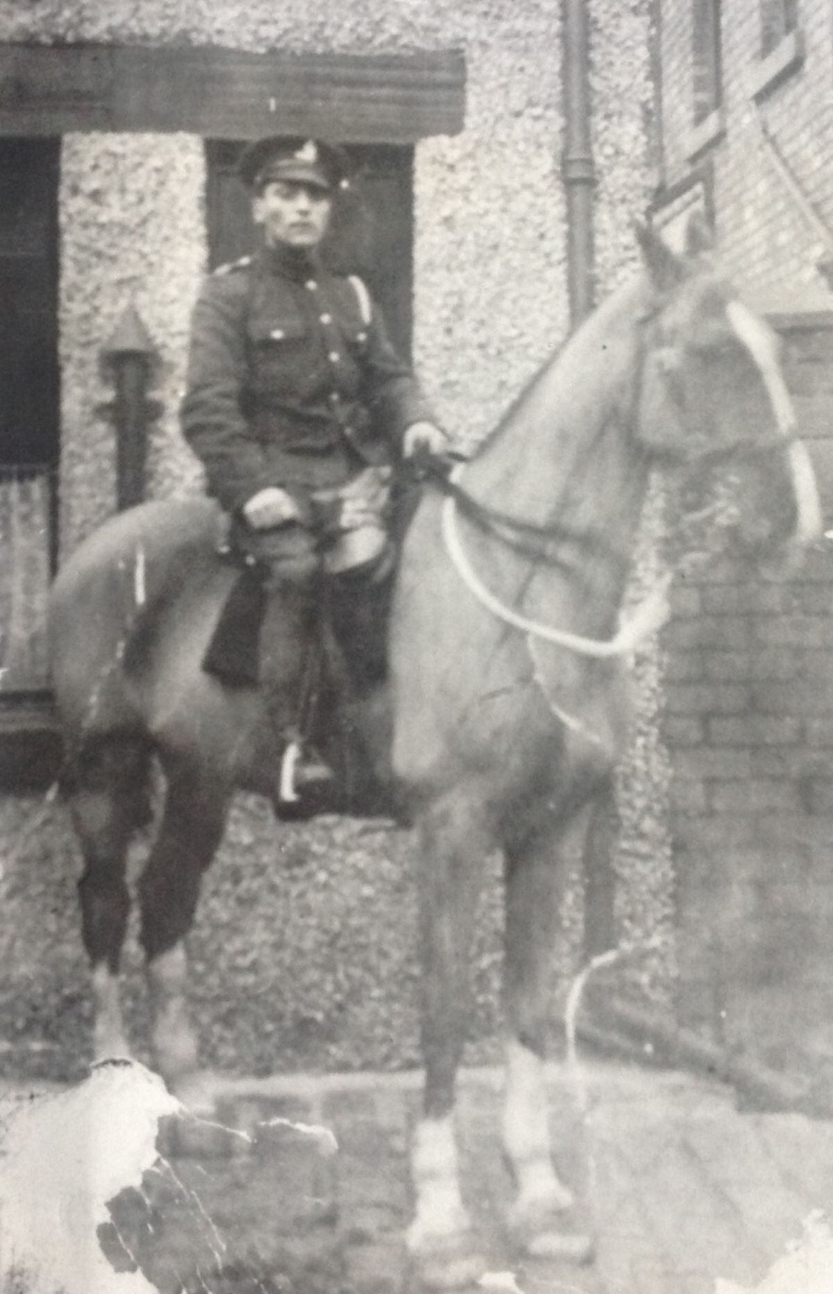Photograph courtesy of Jean Parker. In photo: James Charmer 2111/690294 Driver Royal Field Artillery