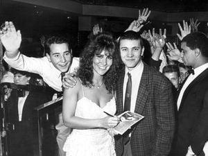 Top model Linda Lusardi at Cascades signing autographs and selling balloons towards the Telethon 88 appeal in May 1988.