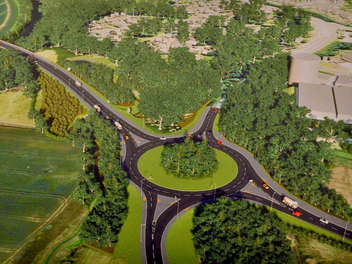 A artist's impression of how the relief road would look at the Holyhead Road Roundabout