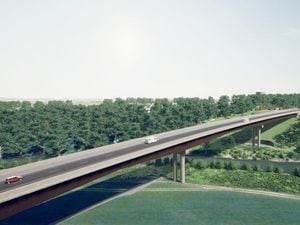 An artist's impression of how the North West Relief Road's viaduct would look