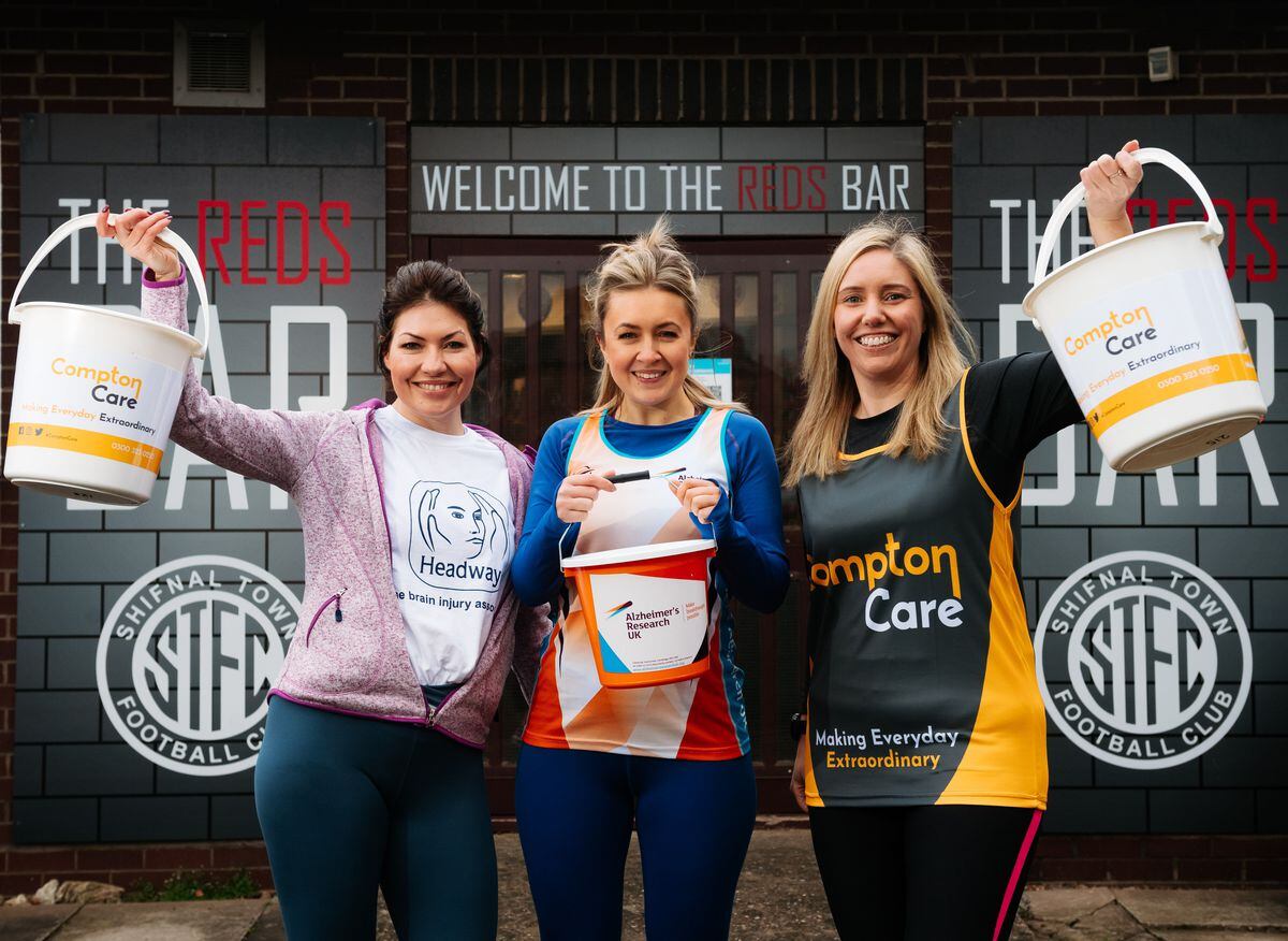 Three ladies from Shropshire are taking on the London Marathon this year, to do so they each need to raise £2,000. They are holding a fundraiser this weekend at Shifnal REDS Sports Bar. In Picture L>R: Amy Dickin (raising for Headway), Holly Dodd (raising for Alzheimer's Research) and Lisa Nickless (raising for Compton Care).