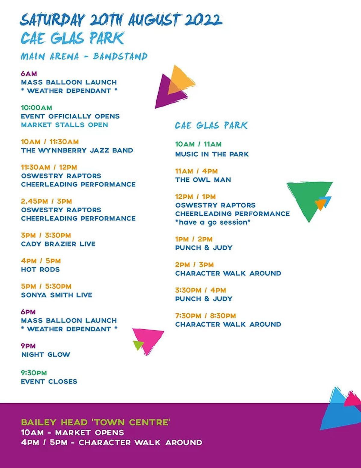 Oswestry Balloon Festival itinerary