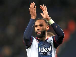 Kyle Bartley of West Bromwich Albion applauds the West Bromwich Albion Fans after the Sky Bet Championship match between West Bromwich Albion and AFC Bournemouth at The Hawthorns on April 6, 2022 in West Bromwich, England. (Photo by Adam Fradgley/West Bromwich Albion FC via Getty Images).