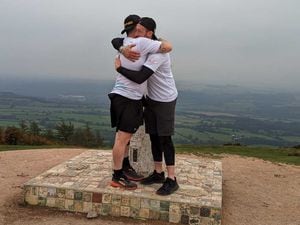 Stuart Cain and Matt Brindley after climbing the Wreking 20 times on Saturday