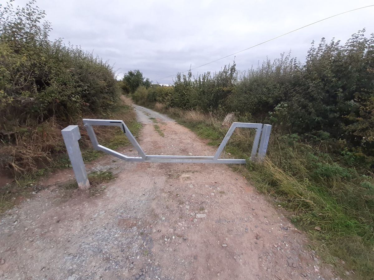 A damaged gate. Photo: Shropshire Police.