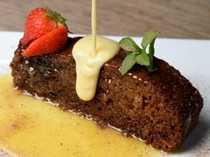 And now for pudding – the sticky toffee pudding with custard was one of the luxurious desserts