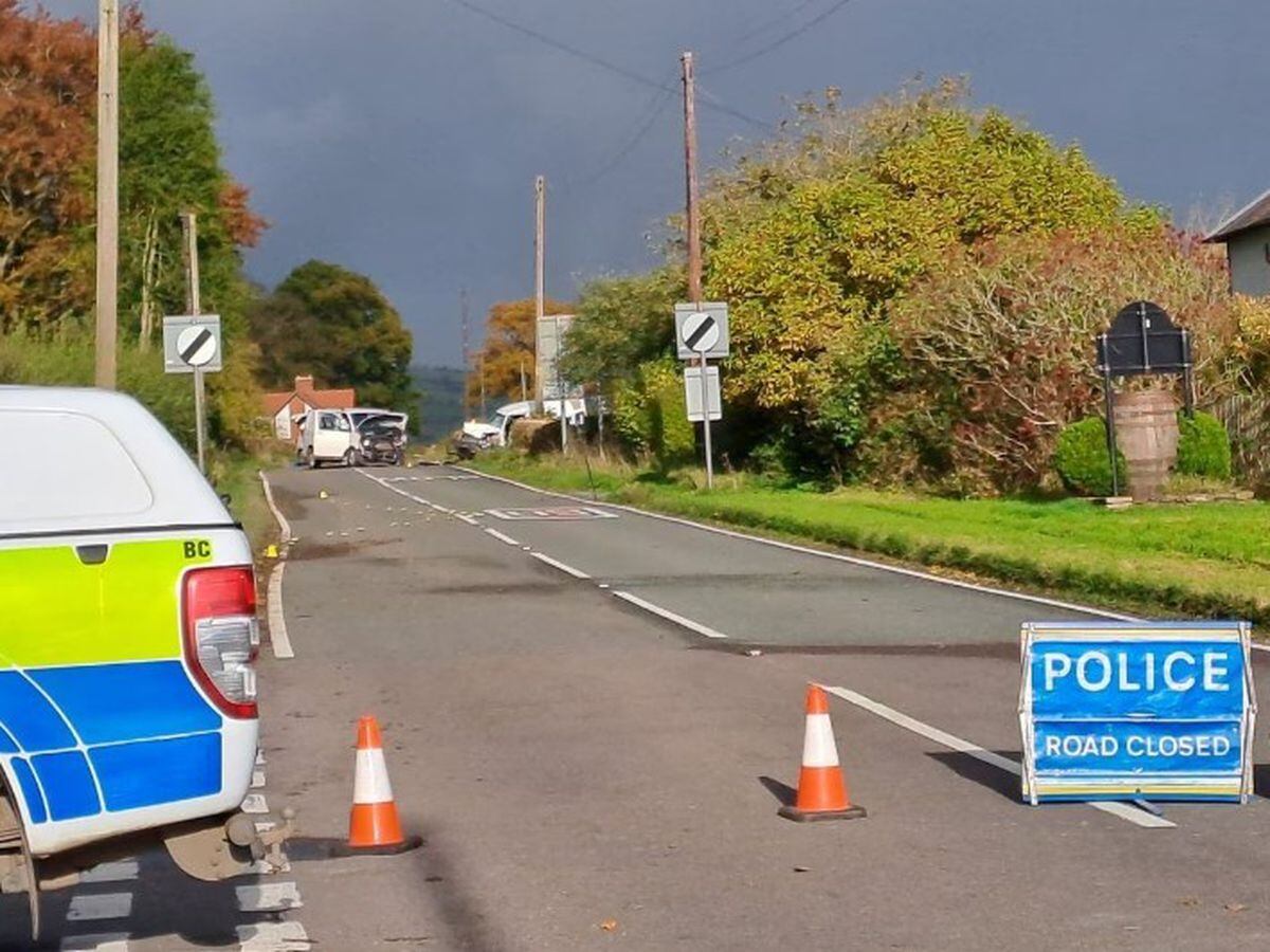 Van driver airlifted to hospital following A488 crash 