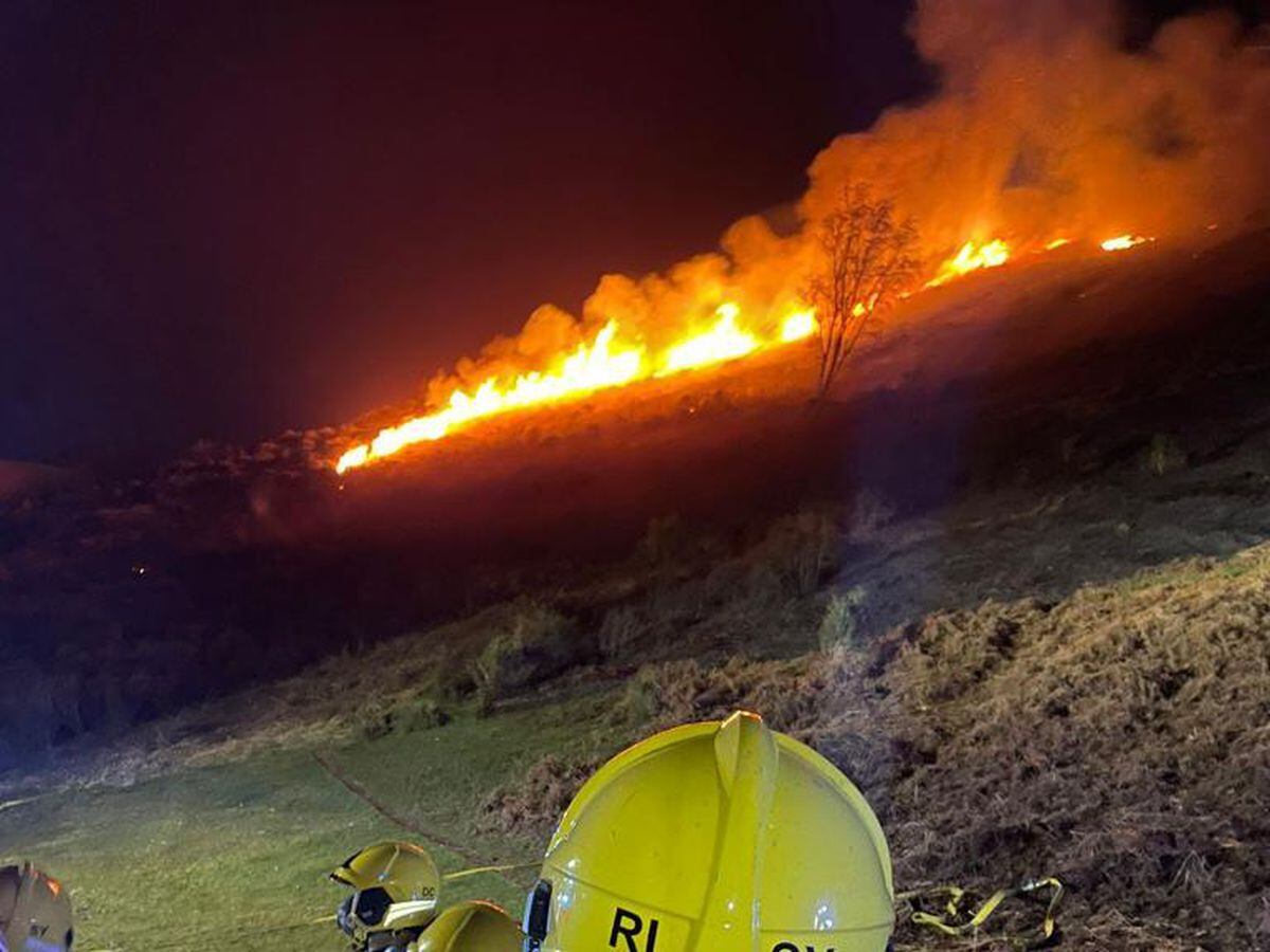 The fire seen on Tuesday evening. Photo: Phil Davies