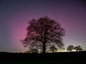 From the twitter account of Alex Murison of the northern lights over Shropsire. Photo credit: Alex Murison