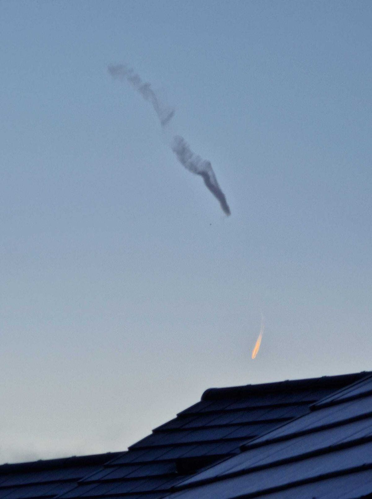 This black streak across the sky has inspired many theories online. Photo: Lauren Garratt.