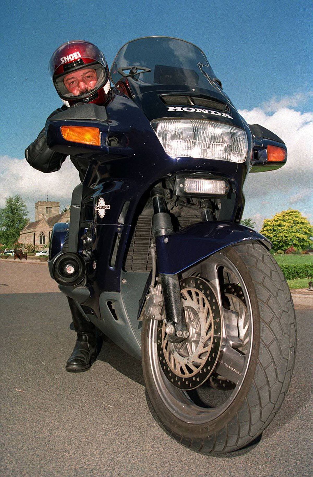 PC Dave Hopkins on an unmarked police bike