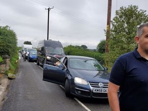 Traffic snarled up in Sambrook following the closure of the A41 on Monday