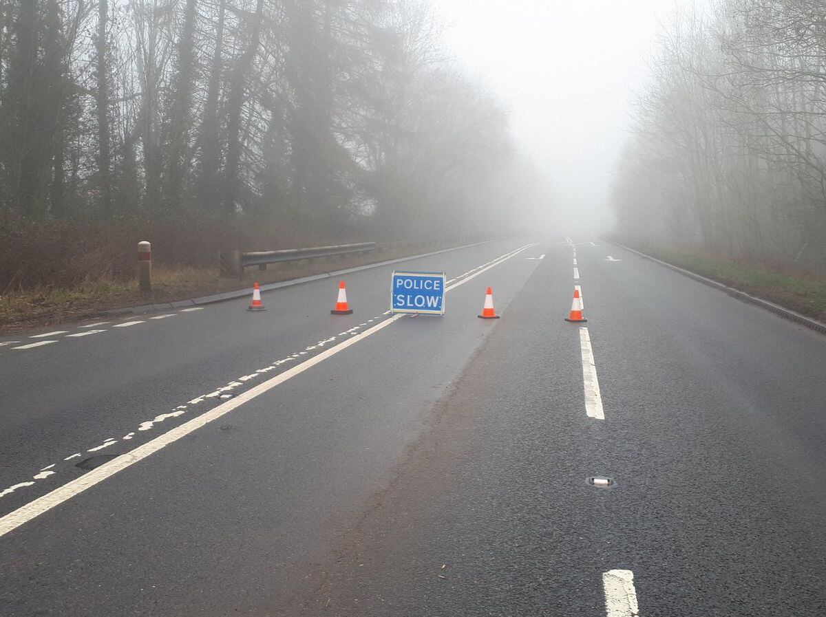 The A49 is closed south of Ludlow. Photo: @SouthShropCops