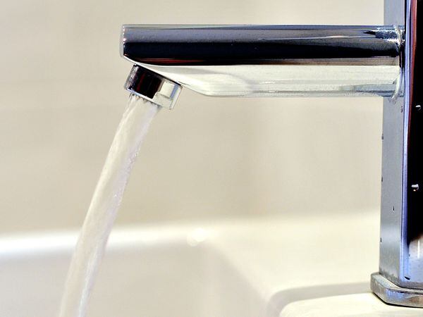 A generic view of water running from a domestic water tap.
