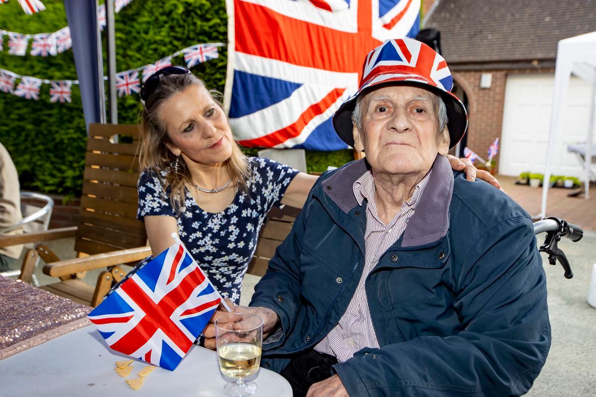 Residents on Ottley Way, Buntingsdale, Telford. Pictured: Melanie Hinwood with her father Tony Little, aged 91