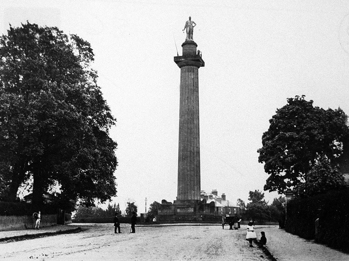 An early picture of Lord Hill's Column in Shrewsbury