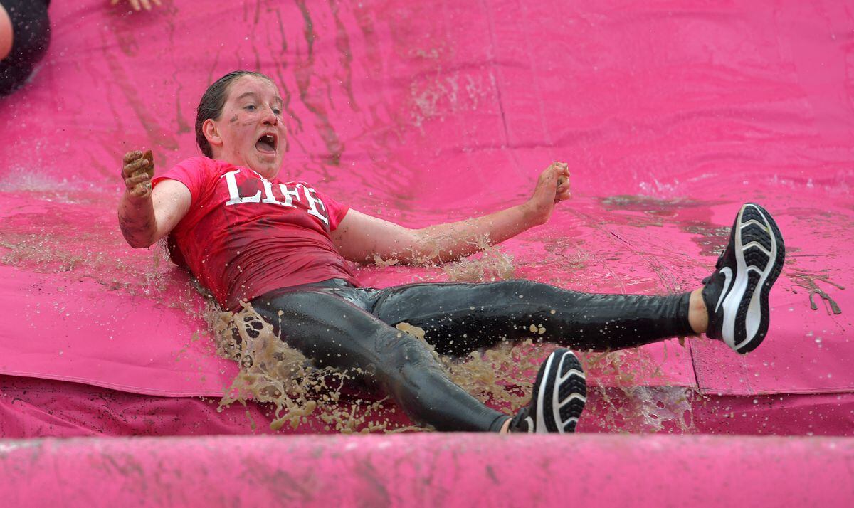 Jolina French from Ellesmere tackling the Pretty Muddy course